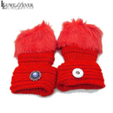 Winter Fingerless Gloves 005 with 18mm Snap Button Charms Jewelry