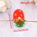 Set of 10 35mm Top Gnome Christmas Hair Clip Clear Acrylic Accessories