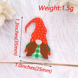 Set of 10 35mm Top Gnome Christmas Hair Clip Clear Acrylic Accessories