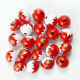 20PCS Christmas 20MM Wooden Beads DIY Crafts Bracelet Jewelry Making