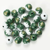 20PCS Christmas 20MM Wooden Beads DIY Crafts Bracelet Jewelry Making