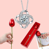 Zircon Necklace With Rose For Women Girlfriend