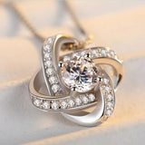 Zircon Necklace With Rose For Women Girlfriend