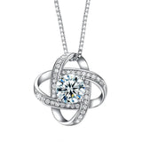 Zircon Necklace With Rose For Women Girlfriend