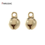 14K Plated Brass Jingle Bells Dangle Charms For Christmas DIY Crafts
