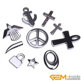 5 Pcs Hematite Pendants Assorted Shapes DIY Necklace Jewelry Bead