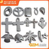5 Pcs Hematite Pendants Assorted Shapes DIY Necklace Jewelry Bead