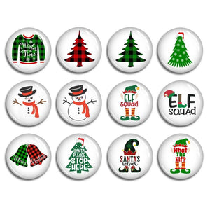 Christmas Tree Glass Dome Cabochon, Various Sizes Picture Bead - FJ2337