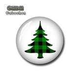 Christmas Tree Glass Dome Cabochon, Various Sizes Picture Bead - FJ2337