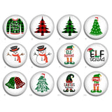 Christmas Tree Glass Dome Cabochon, Various Sizes Picture Bead - FJ2337