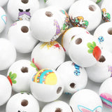 15mm Natural Wood Beads Round Spacer Red Green Charms for Jewelry Making DIY