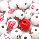 15mm Natural Wood Beads Round Spacer Red Green Charms for Jewelry Making DIY