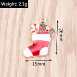 10pcs Enamel Christmas Sock Charms Pendants for DIY Jewelry Making