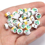 20pcs Christmas Tree Spacer Beads Polymer Clay Round Beads for Jewelry Making