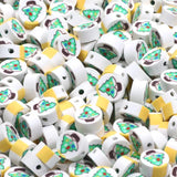 20pcs Christmas Tree Spacer Beads Polymer Clay Round Beads for Jewelry Making