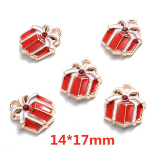 10pcs Christmas Pendant Charms, Hat Tree Bear Snowmen DIY Jewelry Making