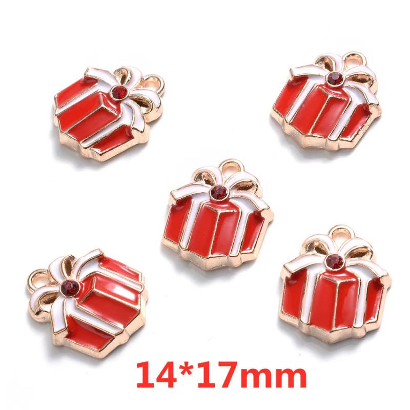 10pcs Christmas Pendant Charms, Hat Tree Bear Snowmen DIY Jewelry Making