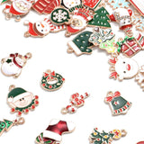 10pcs Christmas Pendant Charms, Hat Tree Bear Snowmen DIY Jewelry Making