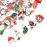 10pcs Christmas Pendant Charms, Hat Tree Bear Snowmen DIY Jewelry Making