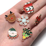 10pcs Christmas Pendant Charms, Hat Tree Bear Snowmen DIY Jewelry Making
