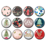Xmas Tree Snowflake Glass Cabochon Photo 10-40mm