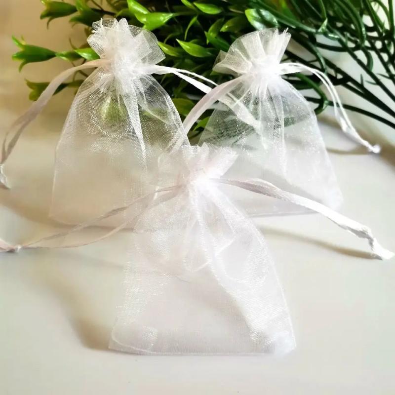 50pcs Organza Gift Bags Drawstring Jewelry Packaging Wedding Party Supplies