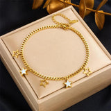 316 Stainless Steel Star Mirror Pendant Bracelet Women Girls Birthday Gift