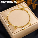 316 Stainless Steel Star Mirror Pendant Bracelet Women Girls Birthday Gift
