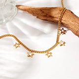 316 Stainless Steel Star Mirror Pendant Bracelet Women Girls Birthday Gift