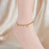 316 Stainless Steel Star Mirror Pendant Bracelet Women Girls Birthday Gift