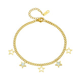 316 Stainless Steel Star Mirror Pendant Bracelet Women Girls Birthday Gift