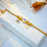 Vintage Eye Beads Charm Bracelet For Women 316L Stainless Steel Bangle