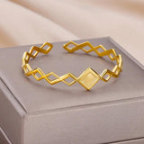 316L SS Heart Stone Bangles Bohemian Bracelets Christmas Gift