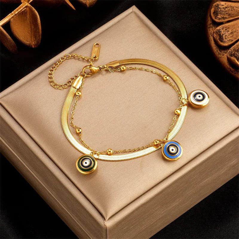 316L Stainless Steel Eye Pattern Bracelet Women's Birthday Gift