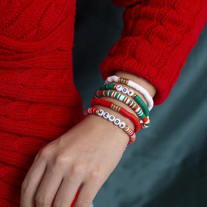 Colorful Polymer Clay Charm Bracelets Set for Women