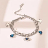 Multilayer Stainless Steel Eye Bracelet for Women