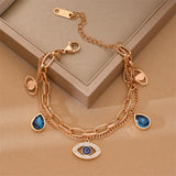 Multilayer Stainless Steel Eye Bracelet for Women