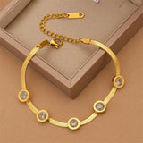 316L Stainless Steel circular zircon Bracelet for Women