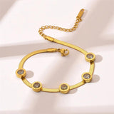 316L Stainless Steel circular zircon Bracelet for Women