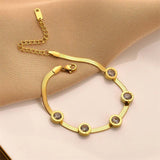 316L Stainless Steel circular zircon Bracelet for Women