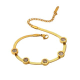316L Stainless Steel circular zircon Bracelet for Women