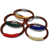 Vintage Leather Rope Bracelets with Magnet Metal Buckle