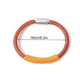 Vintage Leather Rope Bracelets with Magnet Metal Buckle