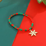 Christmas Rice Beads Snow Bracelet Set for Women