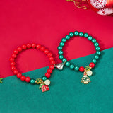 Romantic Magnetic Lover Christmas Bracelet Set for Women Couple Xmas Jewelry