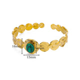 Turquoise Bangles for Women Stainless Steel Cuff Bracelet Vintage Jewelry