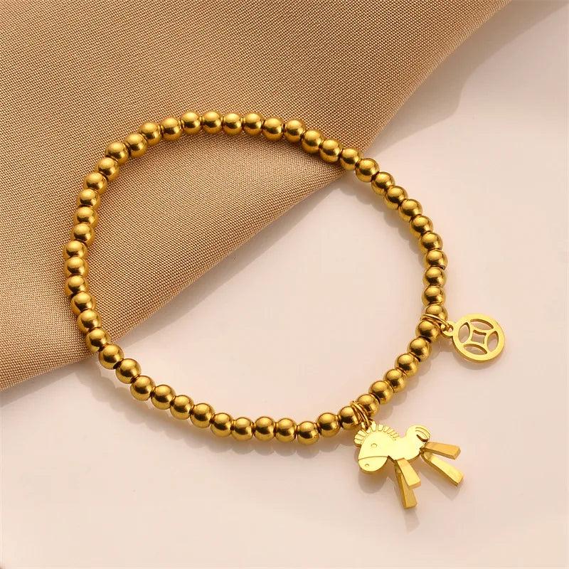 Stainless Steel Horse Bracelet for Women Christmas Jewelry