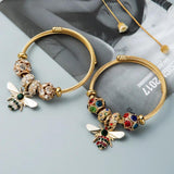 Evil Eye Butterfly Love Bracelet for Women Metal Bangle Christmas Gift