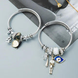 Evil Eye Butterfly Love Bracelet for Women Metal Bangle Christmas Gift