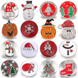 5pcs Christmas Snap Jewelry 18mm Metal Snap Buttons DIY Snap Bracelet
